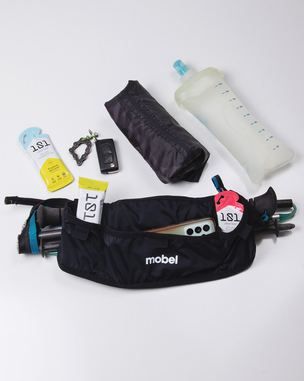 Cinturón riñonera trail BLACK PRO + Mobel Sport_detalle 06